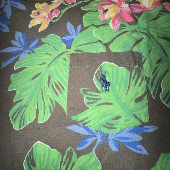 Polo Ralph Lauren Men's Large Floral Hawaiian Tropical Classic T Shirt - Picture 2 of 6